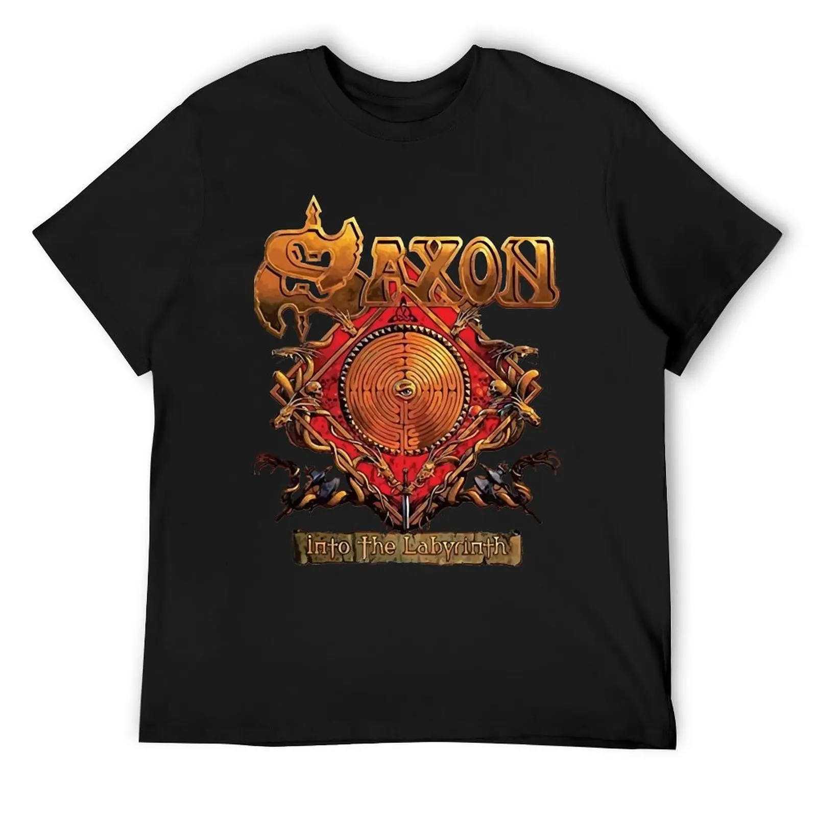 

senengane-Saxon-band-mlakune Classic T-Shirt vintage clothes custom shirt cotton graphic tees plus size tops Men's t-shirts