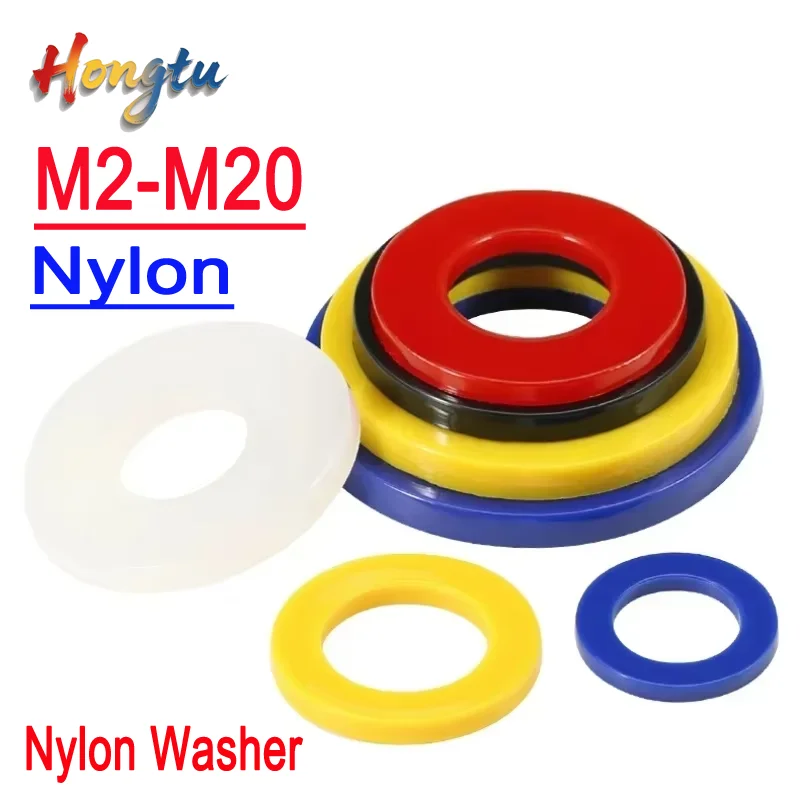 

M2~M20 Colorful Nylon Washer Flat Gasket Plastic Sealing Hard Washers Red Blue Yellow Black White