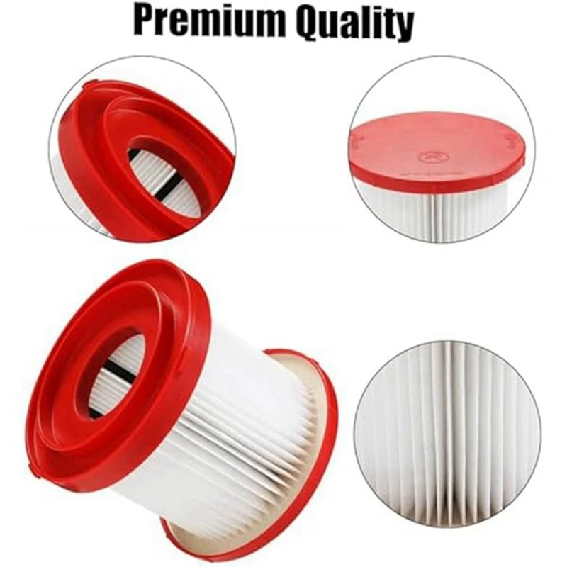 【Berserkk】2 упаковки вакуумных фильтров для Milwaukee 49-90-1900 M18 M12 Fuel + 2 упаковки губчатых фильтров, замена HEPA 49-90-2015