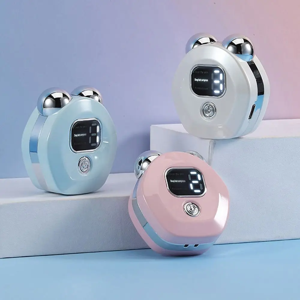 

3 Levels Electric Facial Massager EMS Microcurrent Thermal Vibration V-face Lifting Roller Adjustable Skin Tightening