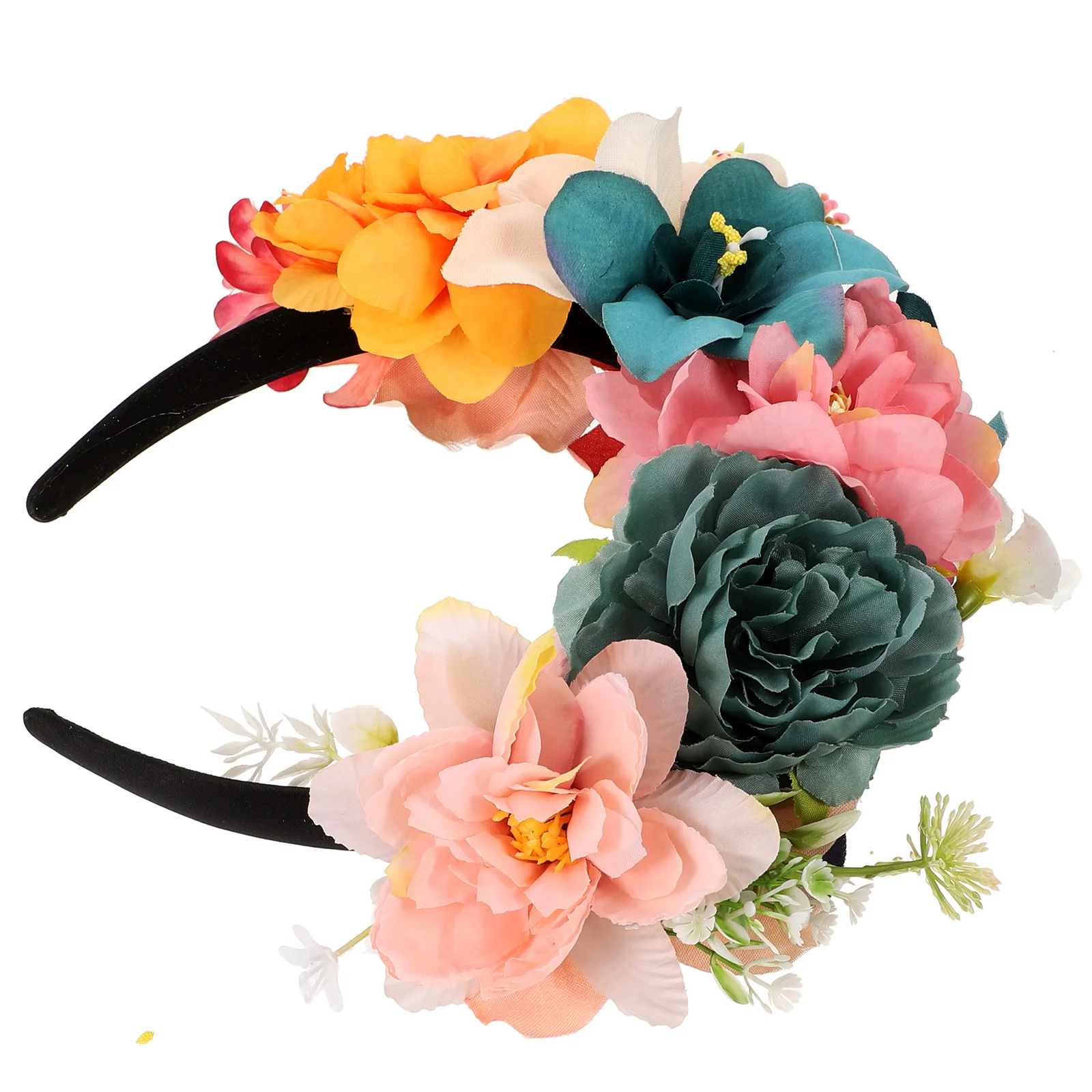 

Artificial Flower Eye-catching Hair Accessory Bridal Wedding Party Hair Wreath Floral Crown Headdress for Women