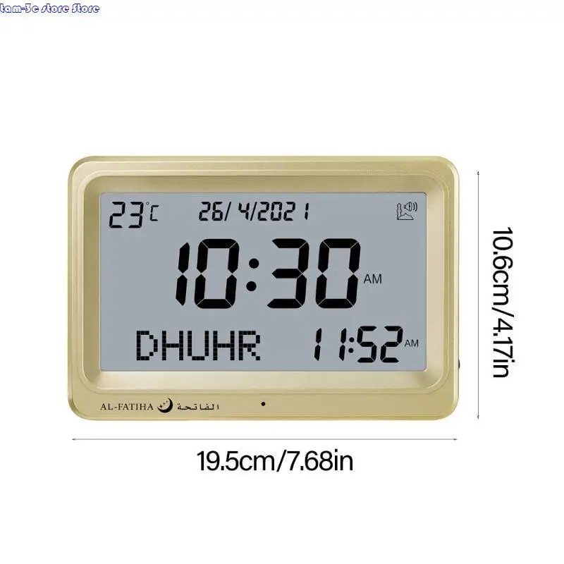 Маленькие часы Azan с двойными динамиками и функцией повтора, ЖК-экран ABS, часы для молитвы Azan, простая установка для мусульман