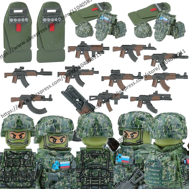 City Army Figures Building Blocks  US Special Forces Assault Unit SWAT Soldier Military Weapon Kit Rifle Armor Helmet Blocks Toy