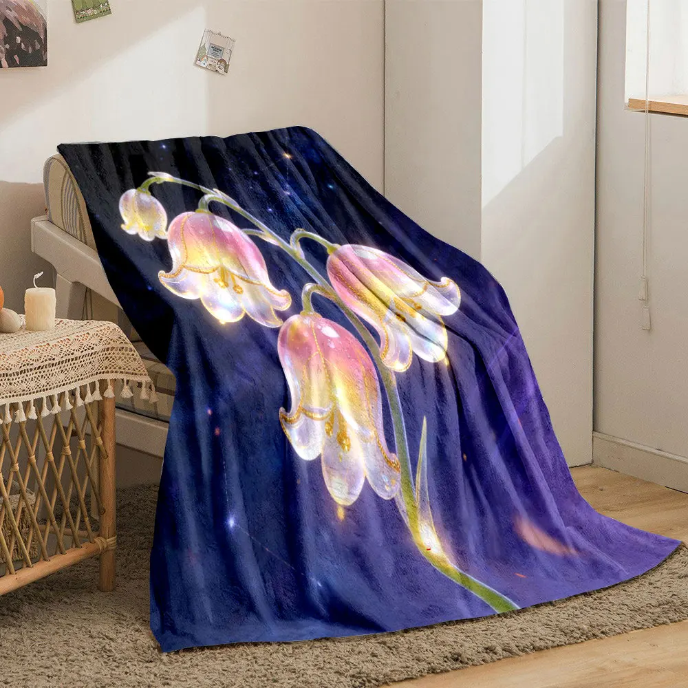 Multi-Sizes Beautiful Crystal Flowers Pint Warm Comfortable Blanket Home Travel Camping for Adults and Kids Luxury Gifts 4