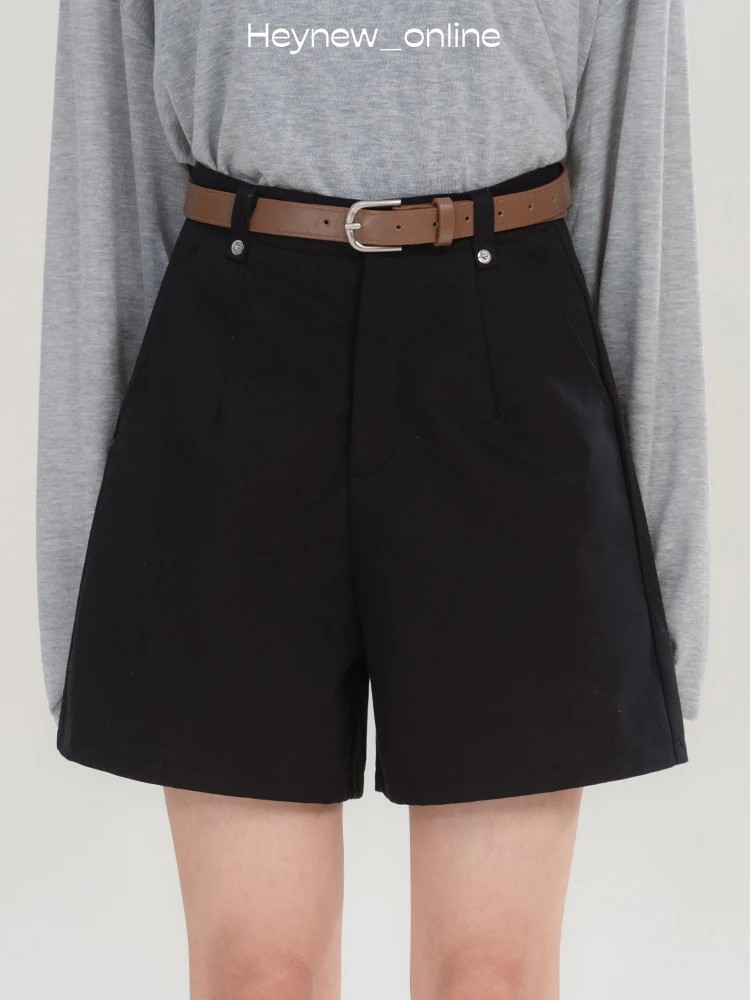 ZHISILAO 新オフィスレディ ハイウエスト ミニショーツ レディース エレガント 無地 ショートパンツ 夏 2025