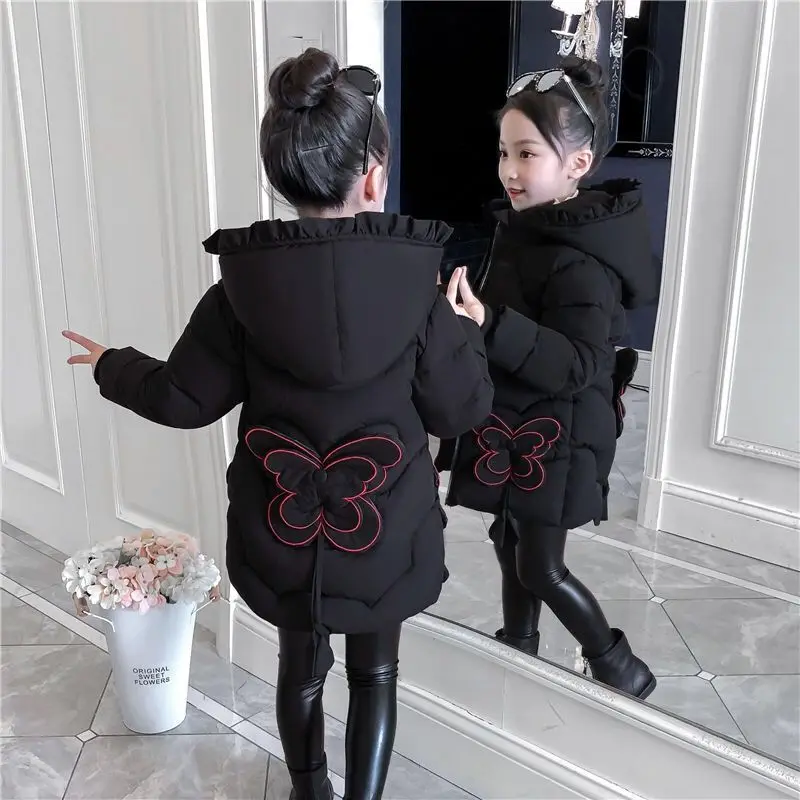 New Winter Girls Jackets Keep Warm Thicken Coat Fashion Zipper Waterproof Outerwear Kids Clothes for Girls 6 8 9 10 11 12 Years