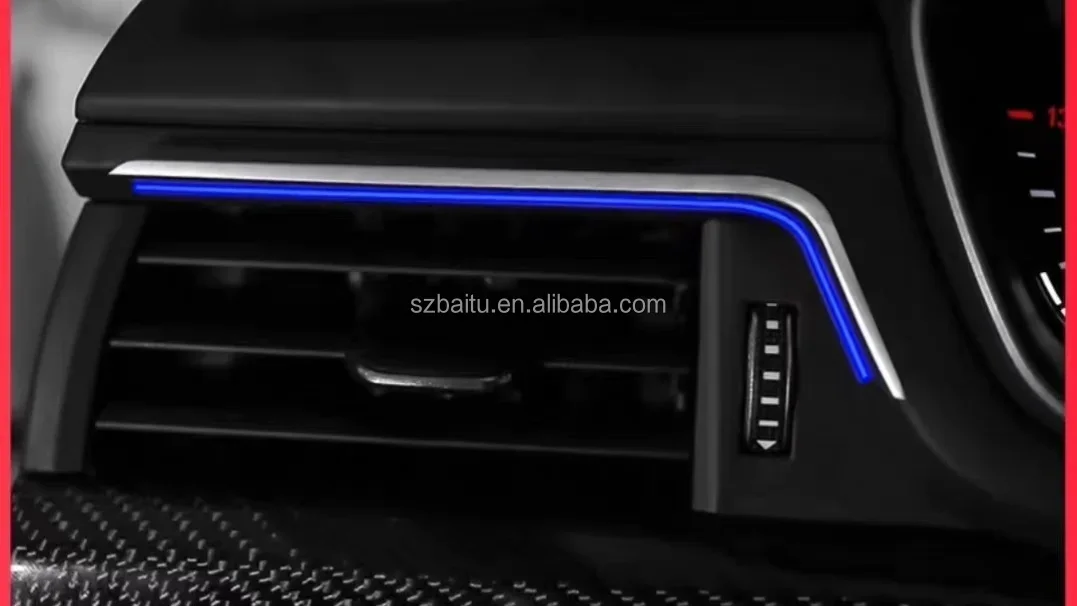 Multi Colors Car Atmosphere Light Carbon Fiber LED Interior Ambient Light Luminous Modification for Audi A4 A5 B9 2017-2021 view 2
