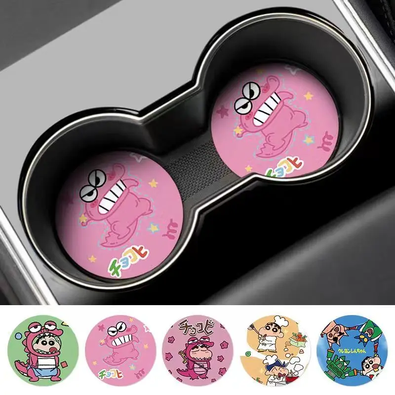 Crayon Shin-chan Nohara Shinnosuke Waniyama San Creative Car Interior Decoration Non-Slip Mat Cute Cartoon Car Storage Coaster view 5