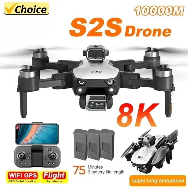 Newest S2S Drone 8K 5G GPS HD Aerial Photography Dual-Camera Omnidirectional Obstacle Brushless Avoidance Quadcopter Toys Gifts