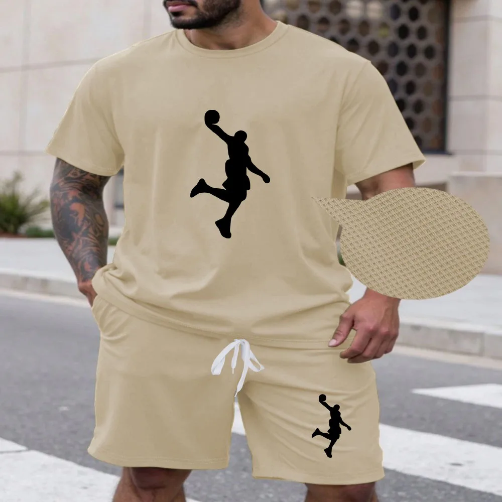 

Fashion Two Piece Sets Sportswear Quick Drying T-shirt Shorts Sets Men's Clothing Tracksuits Sets Men Breathable Clothes Workout