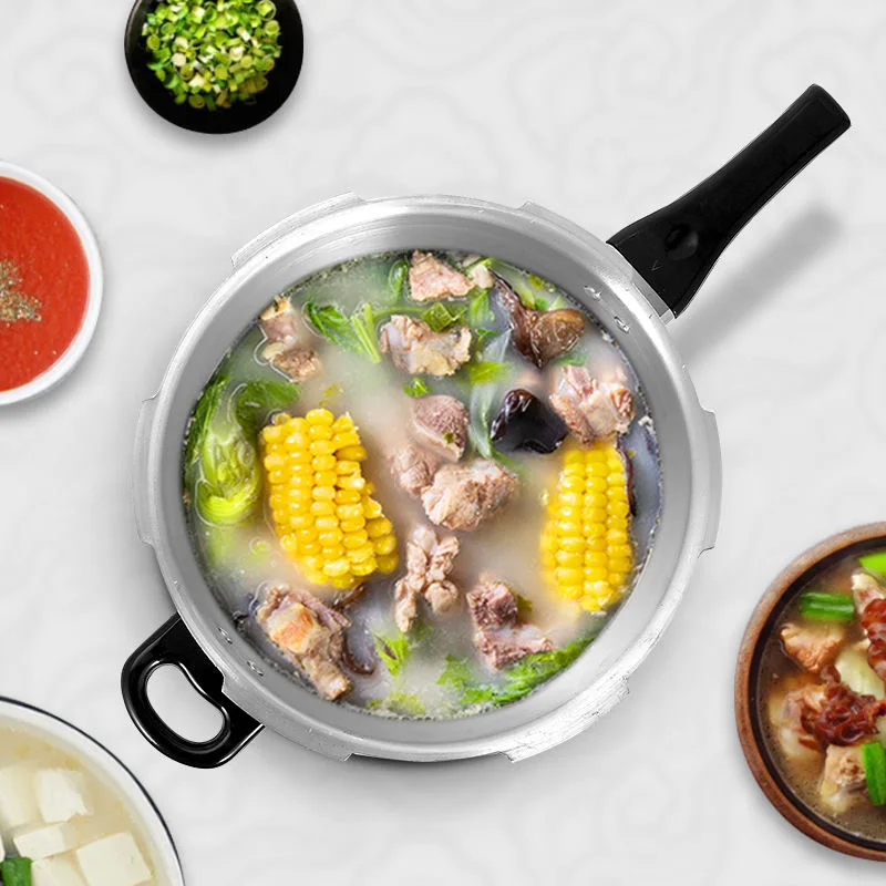 Kitchen Pressure Cooker Cookware Soup Meats pot 18/20/22cm Gas Stove/Open Fire Pressure Cooker Outdoor Camping Cook Tool Steamer