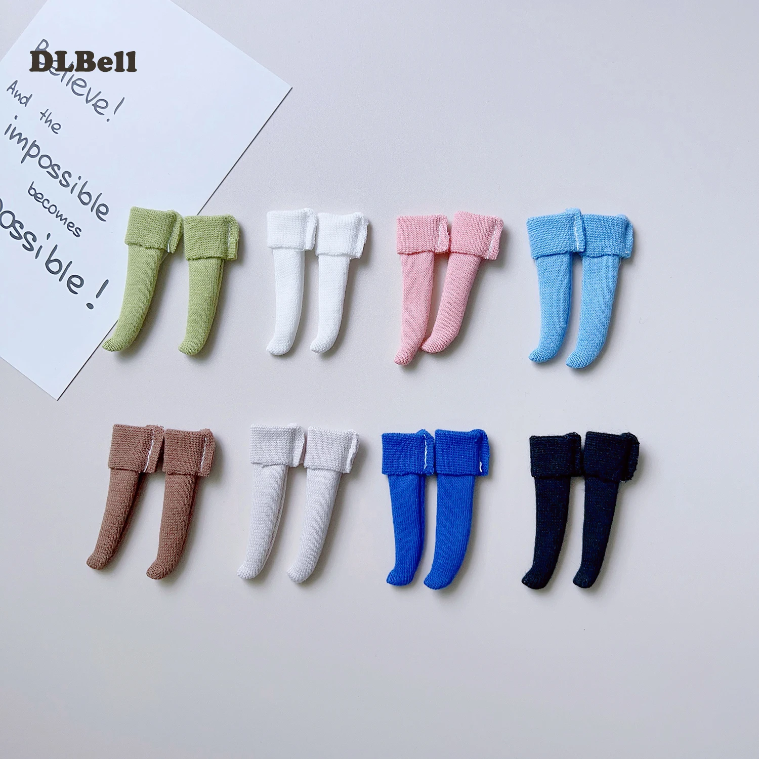 1 Pair of Candy Colored Mid-Calf Blyth Socks Pure Cotton Soft Casual Long Sock for Blythe Barbie Licca OB24 1/6 Dolls