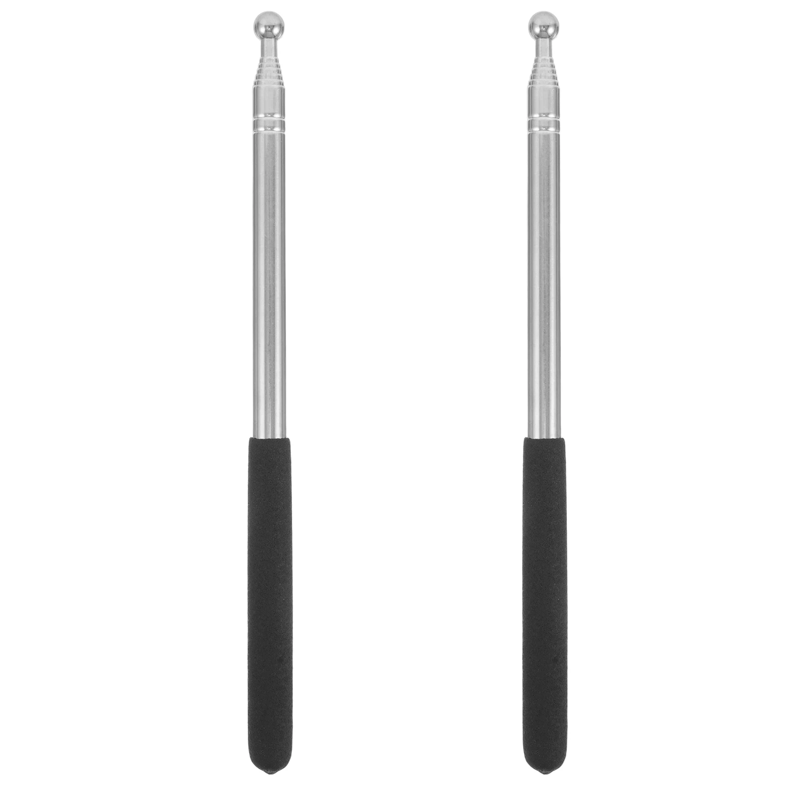 

2 Pcs Teaching Rod Board Pointer Stick Outdoor Extendable Teacher Stainless Steel Handheld Flag Pole