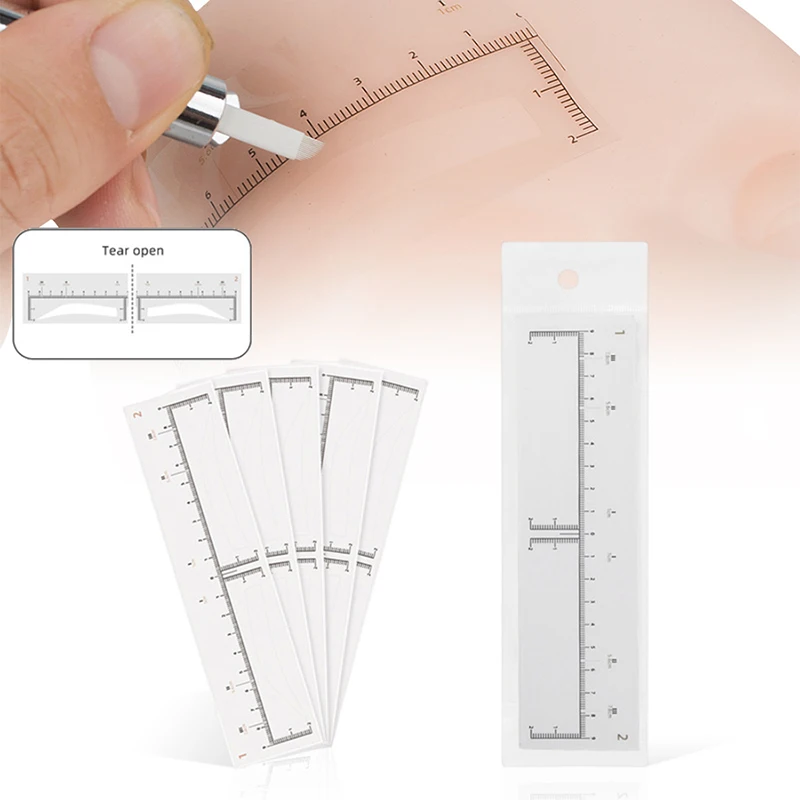 10/20/50pcs Usa E Getta Sopracciglio Righello Adesivo Autoadesivo Microblading Tatuaggio Posizione Mappatura Stencil Professione Strumento di Trucco