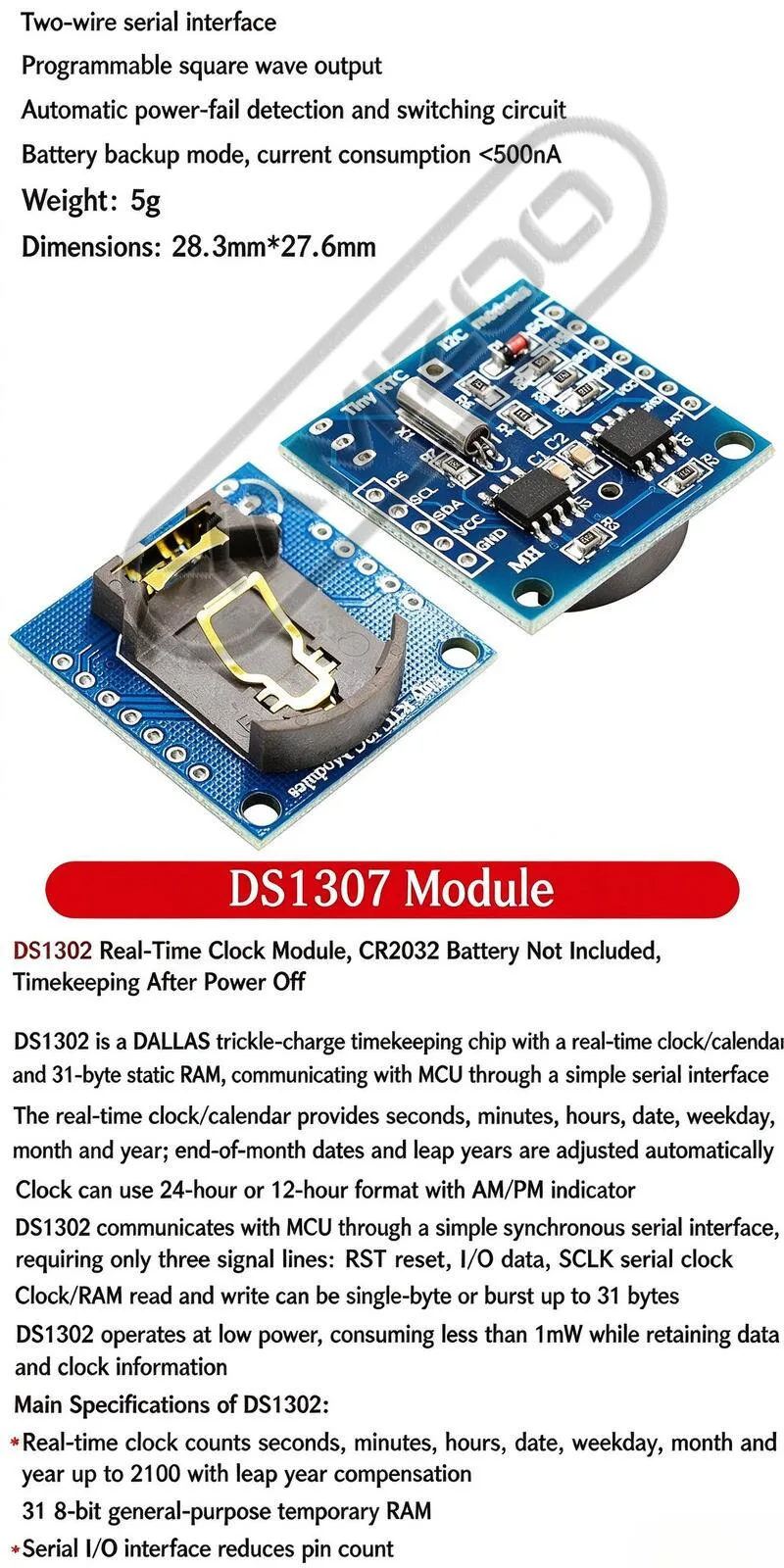 Uhrmodul-Serie Raspberry Pi Hochpräzises RTC DS3231 Etc – Detail 5