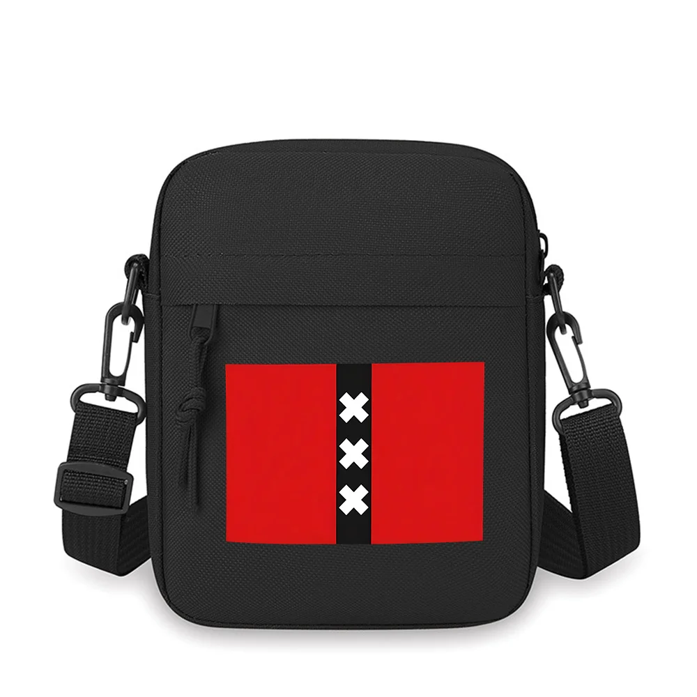 

Red panels white crosses black Men Crossbody Bag Single Shoulder Women Cartoon Anime Film Printing Design Unisex