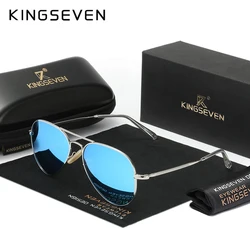 KINGSEVEN Fashion Causal Pilot Sunglasses Men Women Polarized UV400 Anti-glare Alloy Large Frame Glasses HD Lens Luxury Eyewear