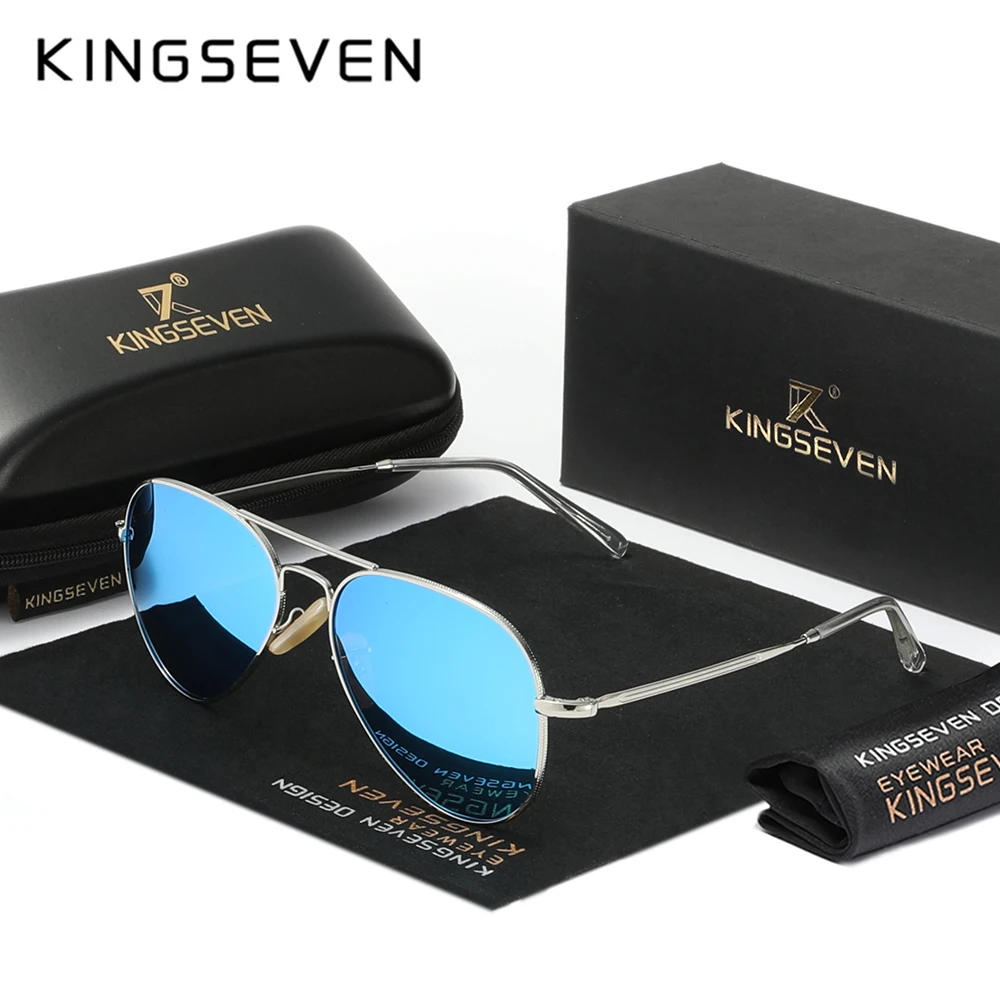 KINGSEVEN Fashion przyczynowe okulary przeciwsłoneczne pilotki mężczyźni kobiety spolaryzowane UV400 przeciwodblaskowe aluminiowe okulary z dużą oprawką soczewki HD luksusowe okulary