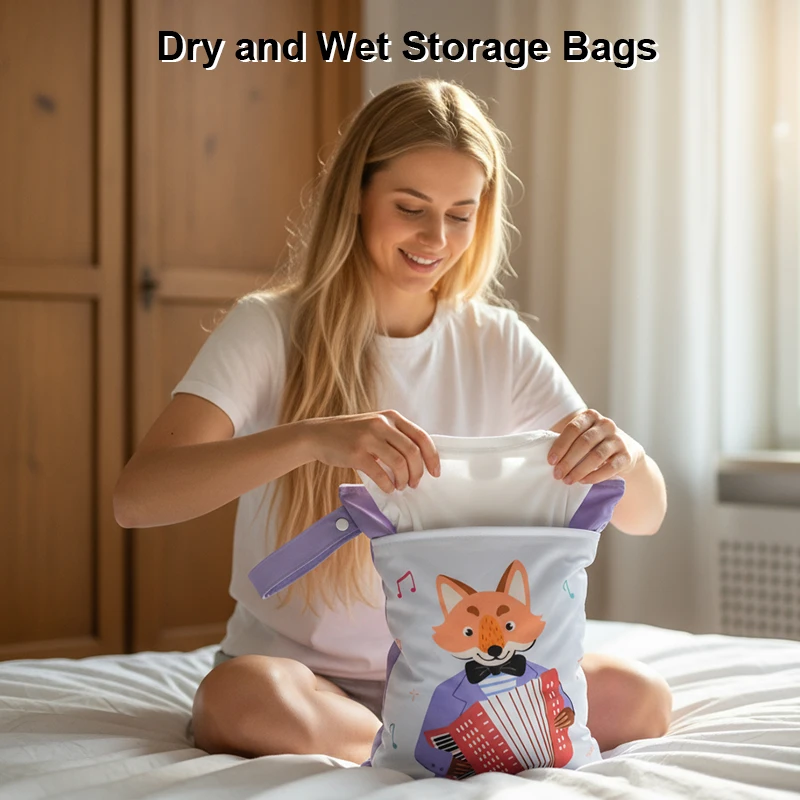 

Органайзер для хранения мамы с двумя карманами с цветными блоками и мультяшными принтами Pororo — портативная сумка для детских подгузников для путешествий, коляски