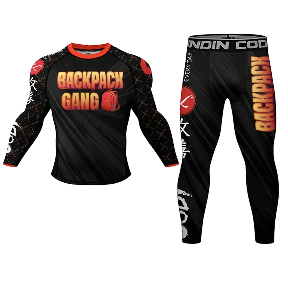 Homens de Compressão MMA Esporte Terno, Muay Thai, Jiu Jitsu Boxing Set, Running Training Sportswear, Fitness Workout, Roupa de ginástica, Rashguard