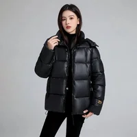 Black Short Hooded Thick Cotton Jacket For Women Winter Coat Jacket Warm Down Cotton Parkas Korean Loose Women's Parkas 5