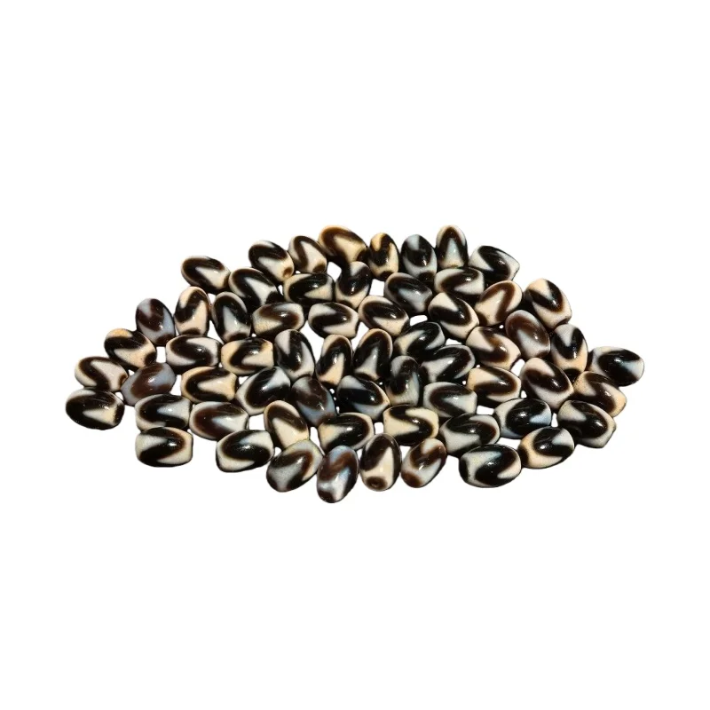 

30 шт./лот тибетские зубы тигра тотем 12*8 мм черный и белый агат бусины Дзи мужские и женские ювелирные изделия браслет ожерелье аксессуары