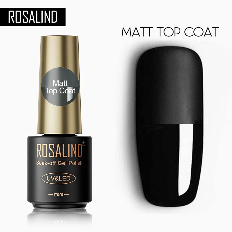 ROSALIND Matt Top Coat For Nails Gel Polish hybrid Varnishe Semi Permanent Coat Base and Top for Gel Polish UV For Manicure