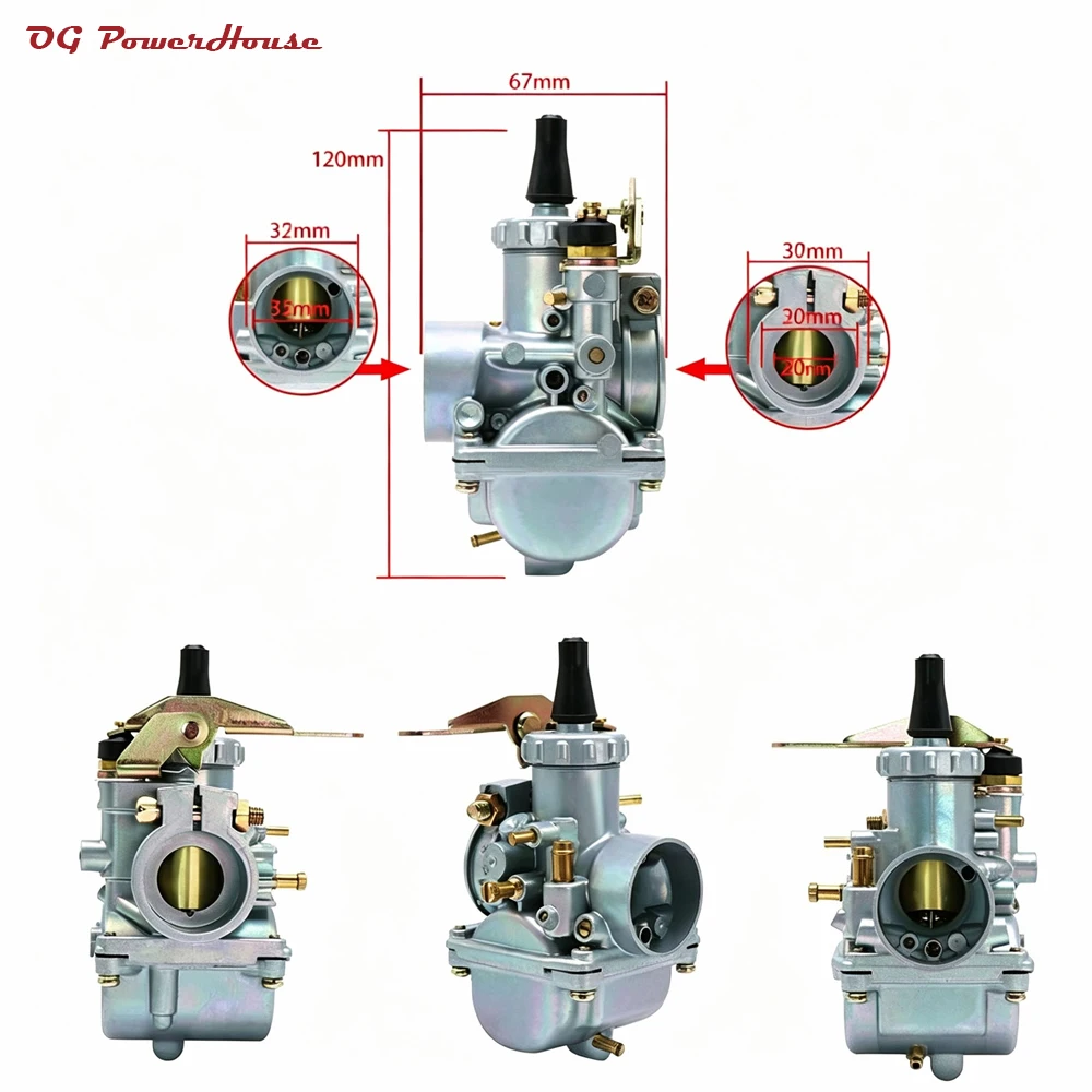 Motorcycle Carburetor VM20 Modified Carburetor For ATV Quad Go Kart Pit Dirt Bike Scooter RX100 YSR50 RS100 DX100 DT80 MX80 50cc