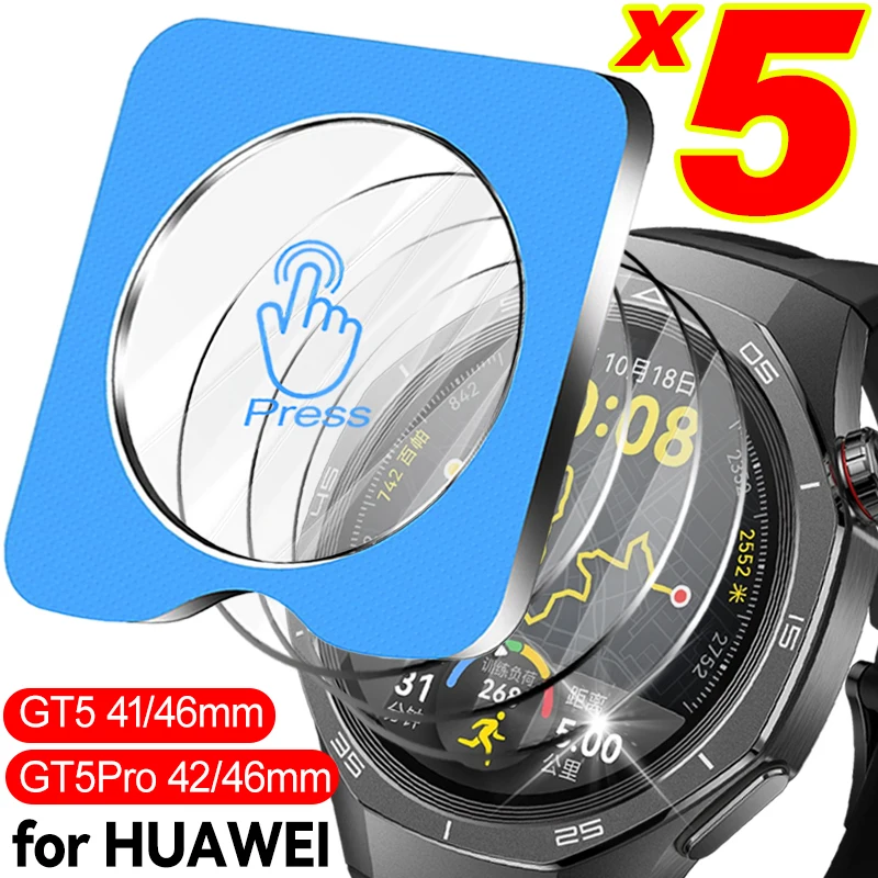 

Защитные пленки из закаленного стекла для Huawei Watch GT5 Pro 41 мм 46 мм 42 мм Простая в установке пленка для часов Huawei GT5 Pro HD Cover