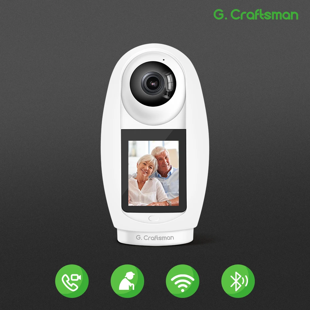 

G.Craftsman Smart IP Camera, One-Key Call IP Camera, Video Calling, WiFi, 2.4 Inch IPS Screen, Two-way Audio Surveillance,ICSEE