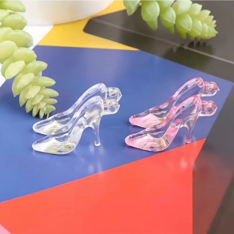 24 Stück Mini-Aschenputtel-Hausschuhe aus Kunststoff, Kristallabsätze, Prinzessin, Hochzeit, Geburtstag, Party, Tisch, Süßigkeiten, Geschenkdekoration – Detail 2
