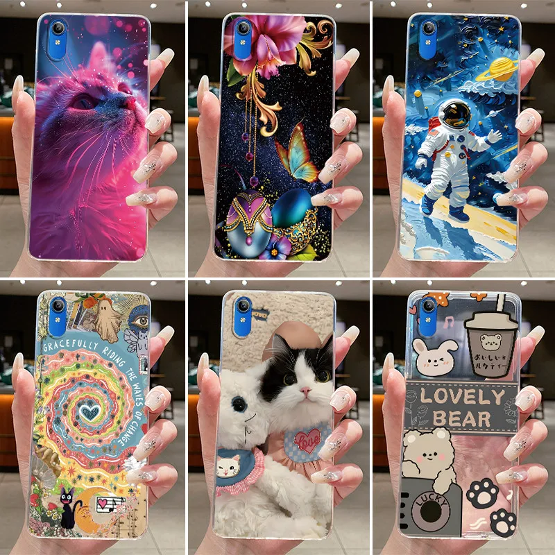 Custodia Per Vivo 2015 1820 / Y91C Y1S Custodia Estetica Moda Simpatico Gatto Astronauta Trasparente Custodia Morbida Custodie Per Telefoni Trasparenti In Silicone
