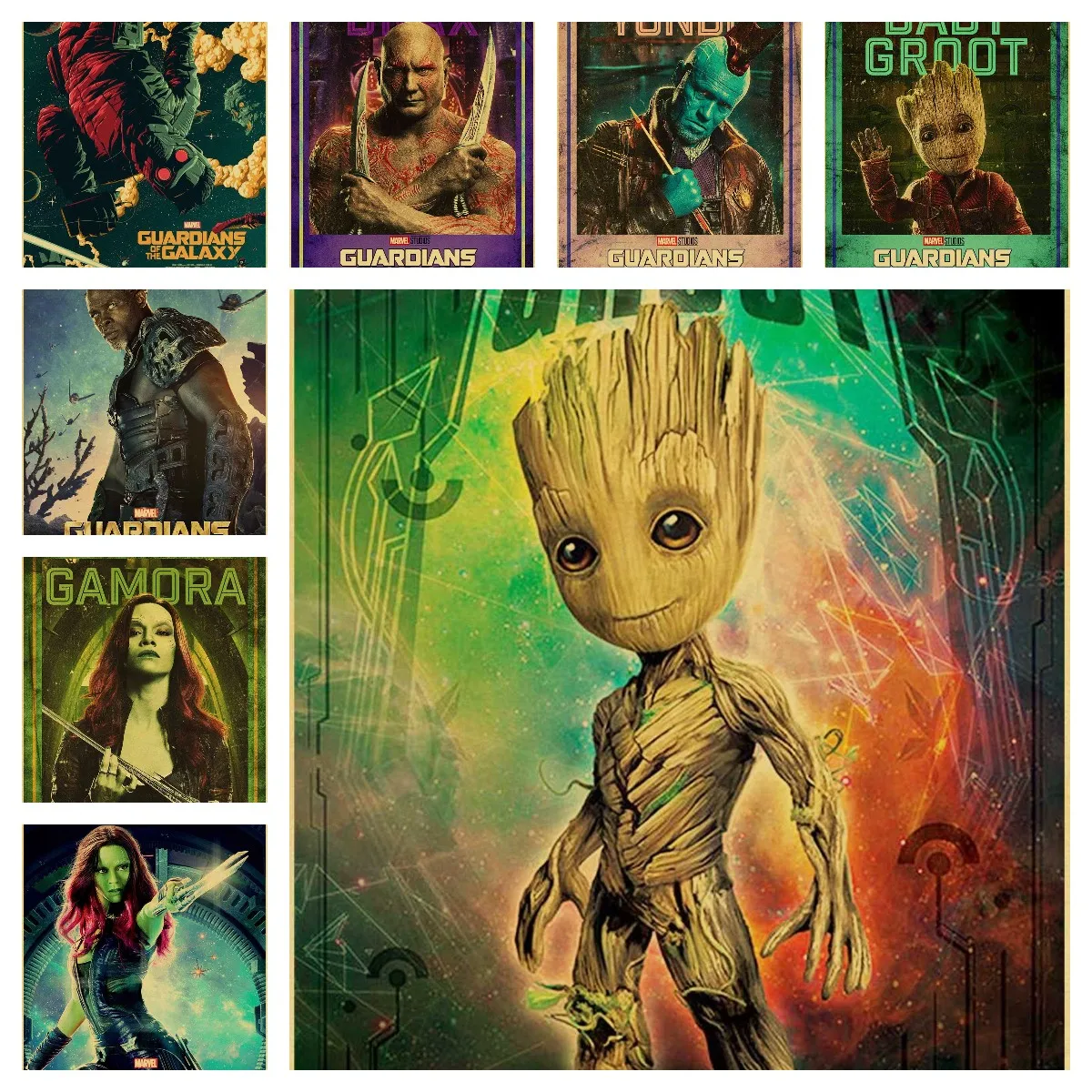 Canvas Painting Disney Marvel Movie Guardians of The Galaxy Posters and Prints Wall Art Pictures Children Room Home Decoration