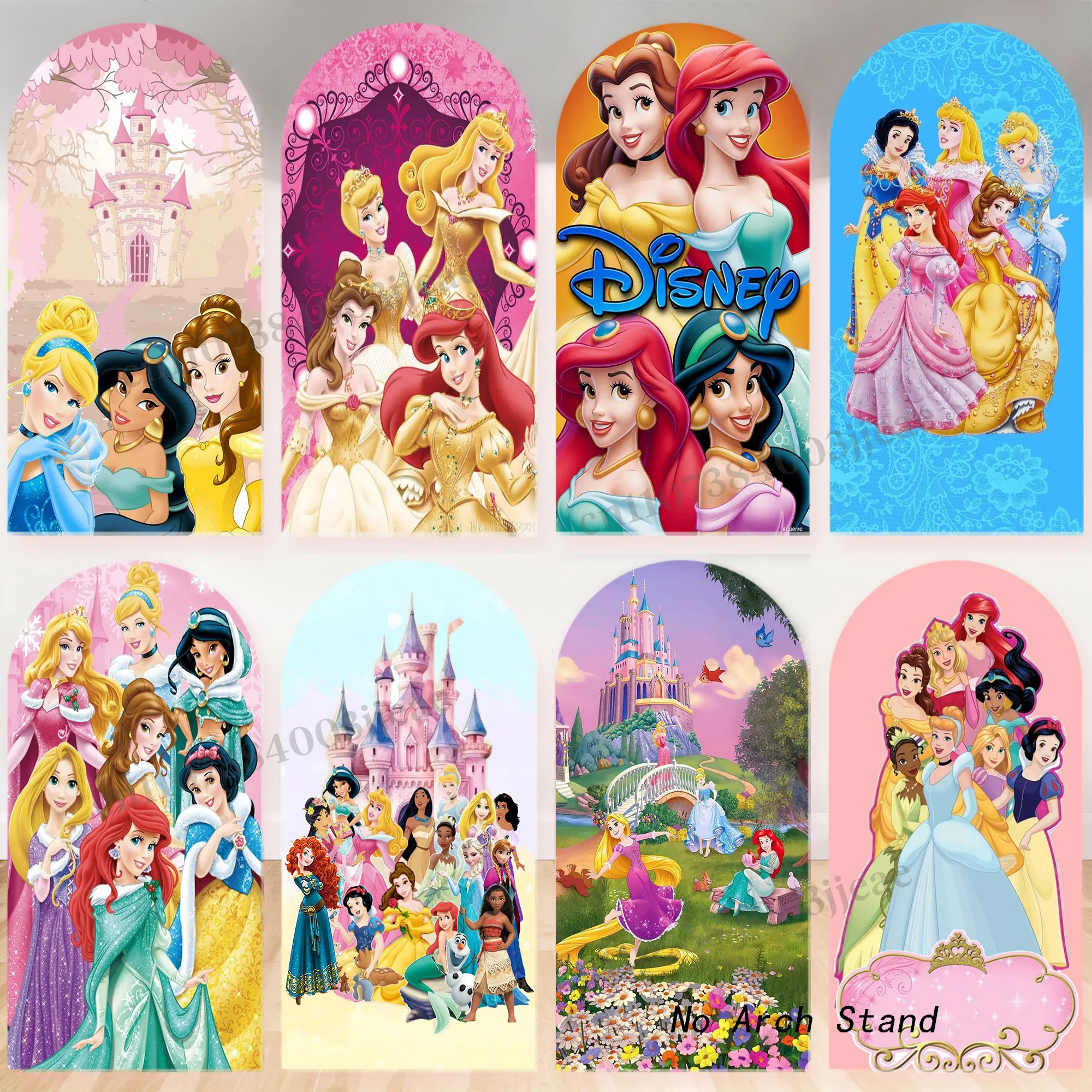 Toile de fond en tissu élastique motif arche de princesse pour la photographie de nouveau-nés, de filles, de fêtes d'anniversaire et de cérémonies de bénédiction, idéale pour studio photo