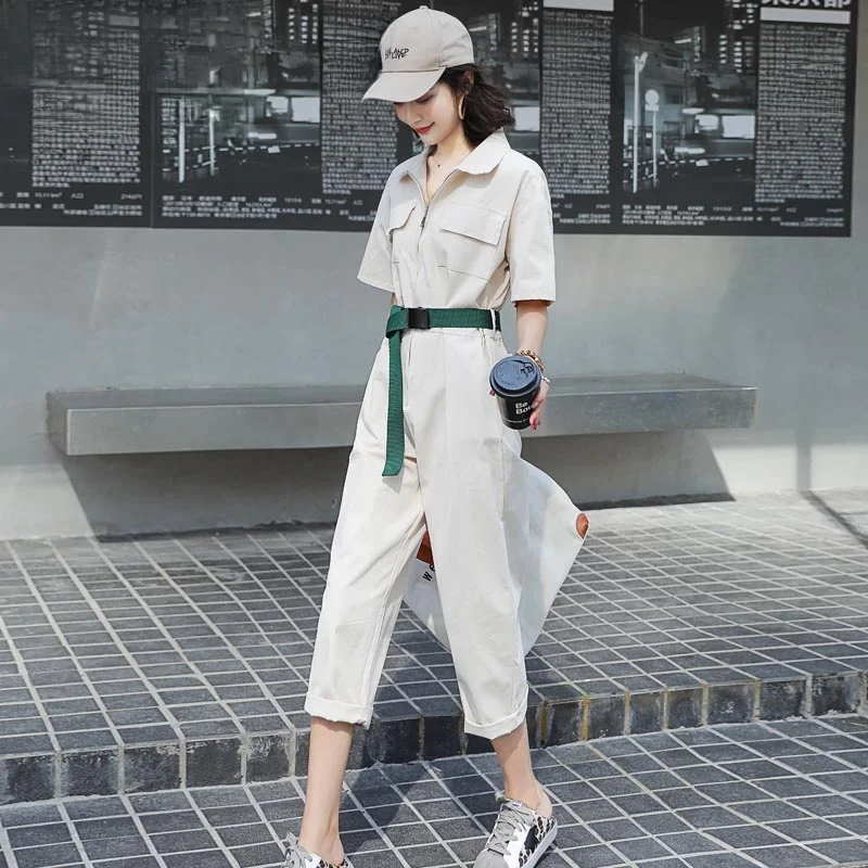 

Casual Workwear Jumpsuit Women's High Waist Slim Fit Korean Sle Summer New Arrival Student Faion High Waist Chic Jumpsuit