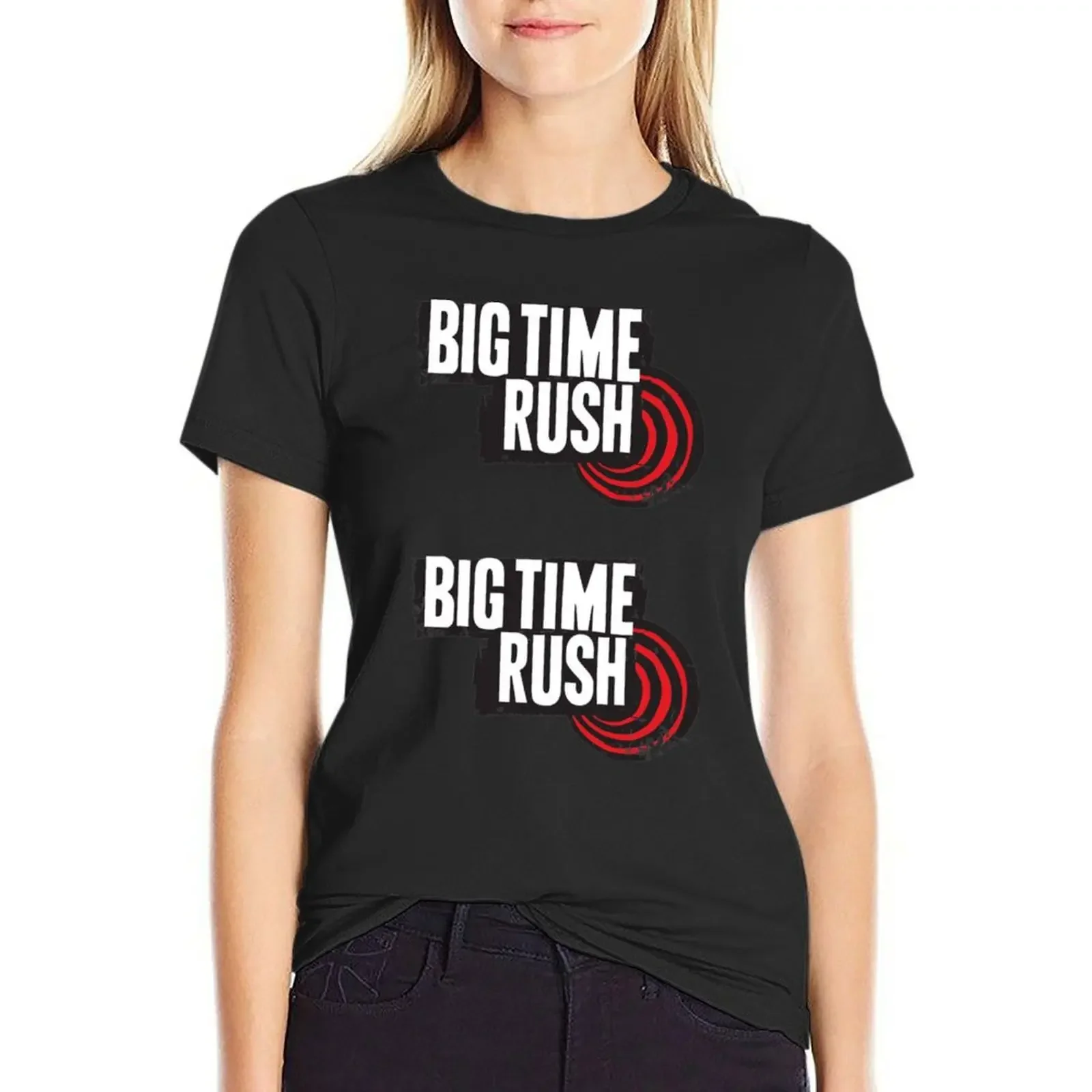 

BTR Big Time Rush Band T-Shirt korean fashion lady clothes summer top animal print plain t shirts for Women