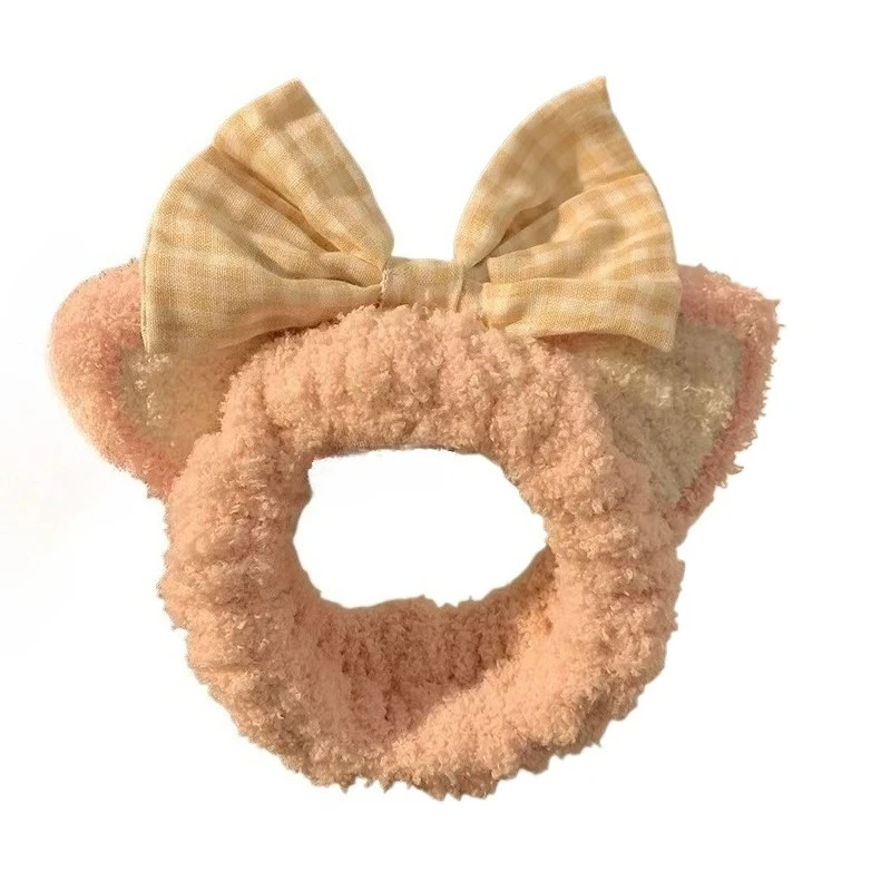 1PC Wash Face Hair Holder Hairbands Soft Coral Fleece Bow Animal Ears Headband For Women Girls Turban Fashion Hair Accessories