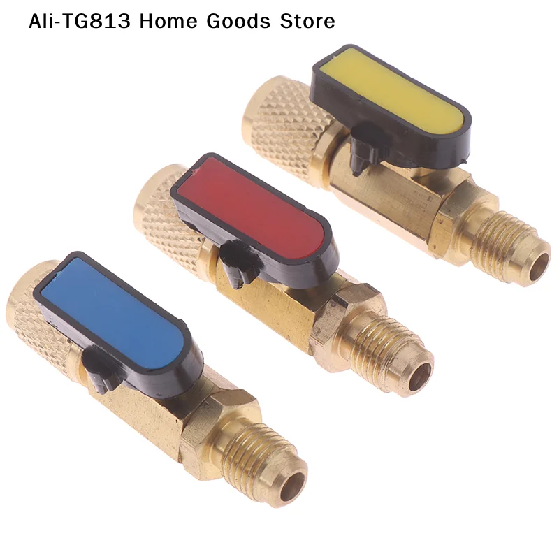 

[TG813]1/4" Male to 1/4" Female SAE Straight Ball Valve AC Charging For R22 Refrigerant