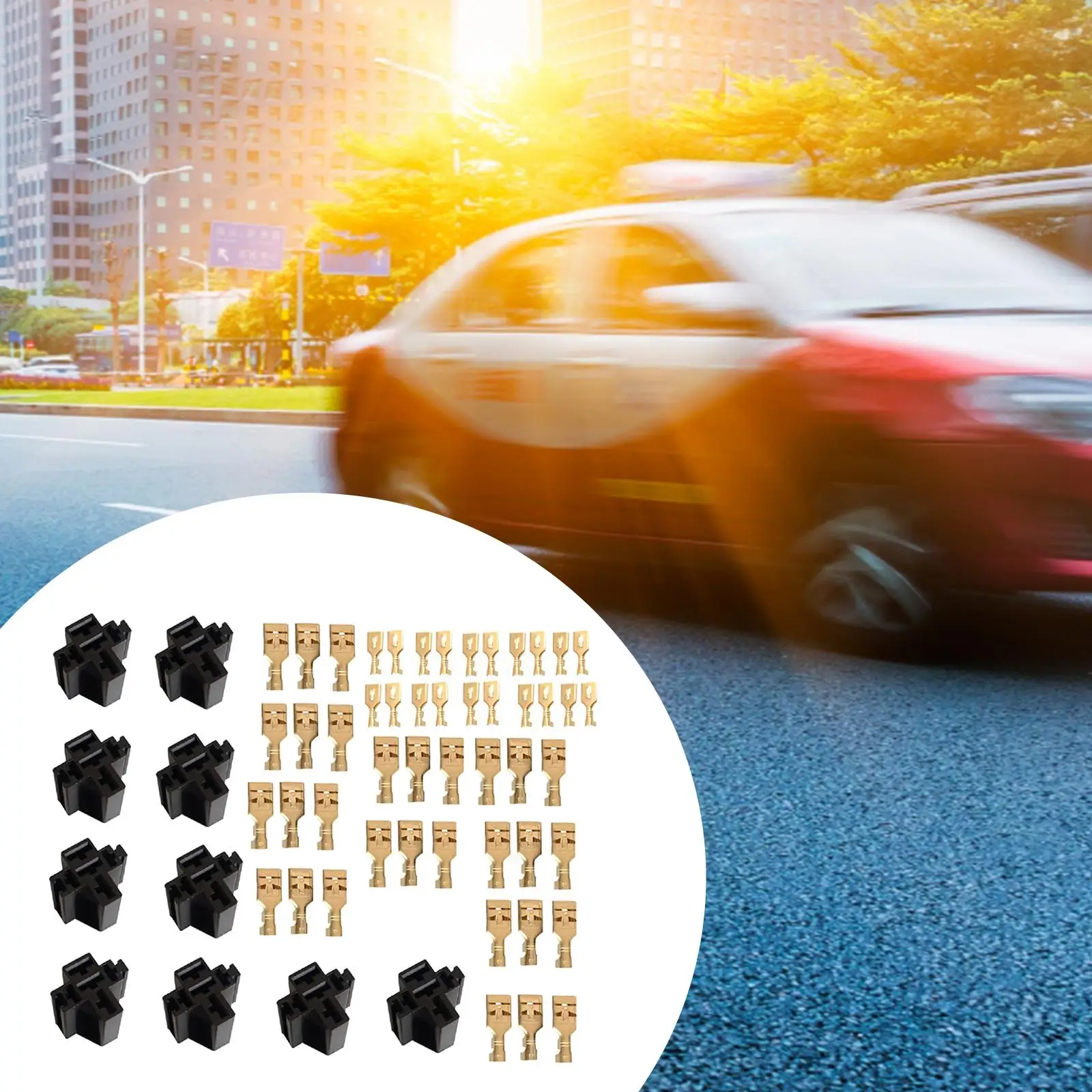 

10 шт., 5-контактные держатели разъемов автомобильного реле 80 А с клеммами