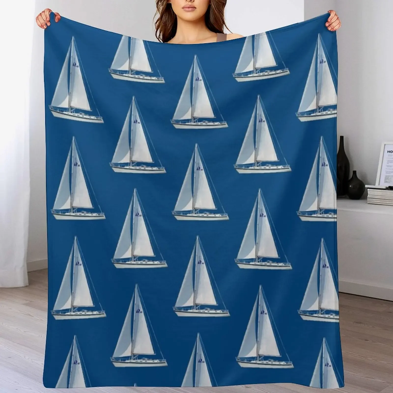 

HR 46 Sailboat Throw Blanket Picnic Fashion Sofas Blankets