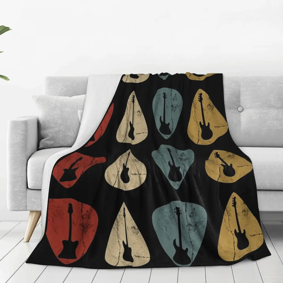 Bass Guitars Picks Ret Blankets Flannel Warm Throw Blankets Sofa Throw Blanket For Home Bedroom Travel Throws Bedspread Quilt