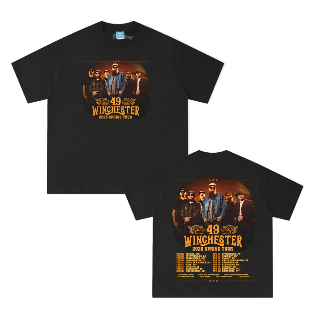 

49 Winchester Tour2026 T Shirt for Spring/Summer New Comfortable 100%Cotton Ropa Hombre Clothing High Quality Female/Male Tops