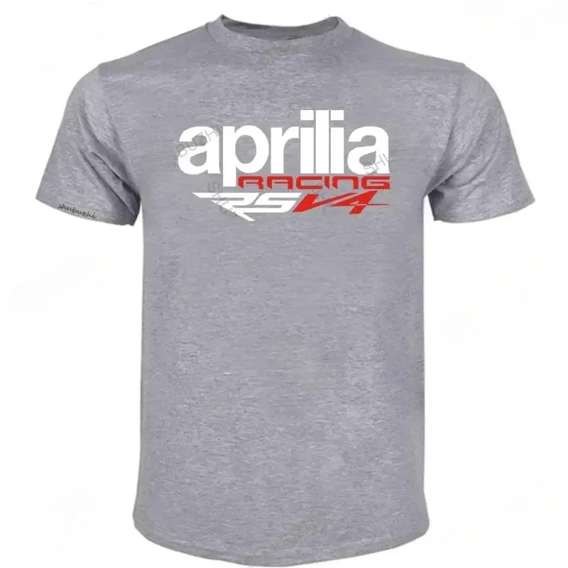 Man O-neck Summer Short Sleeve Aprilia Racing RSV4 T Shirt Men Short Sleeve Motorcycle Cotton Mans Tshirt Fashion Tee-shirt