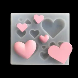 Heart Shape Silicone Molds DIY Jewelry Charms Tool Mini Puffy Heart Pendant Soap Candle Mold Decoration Tools
