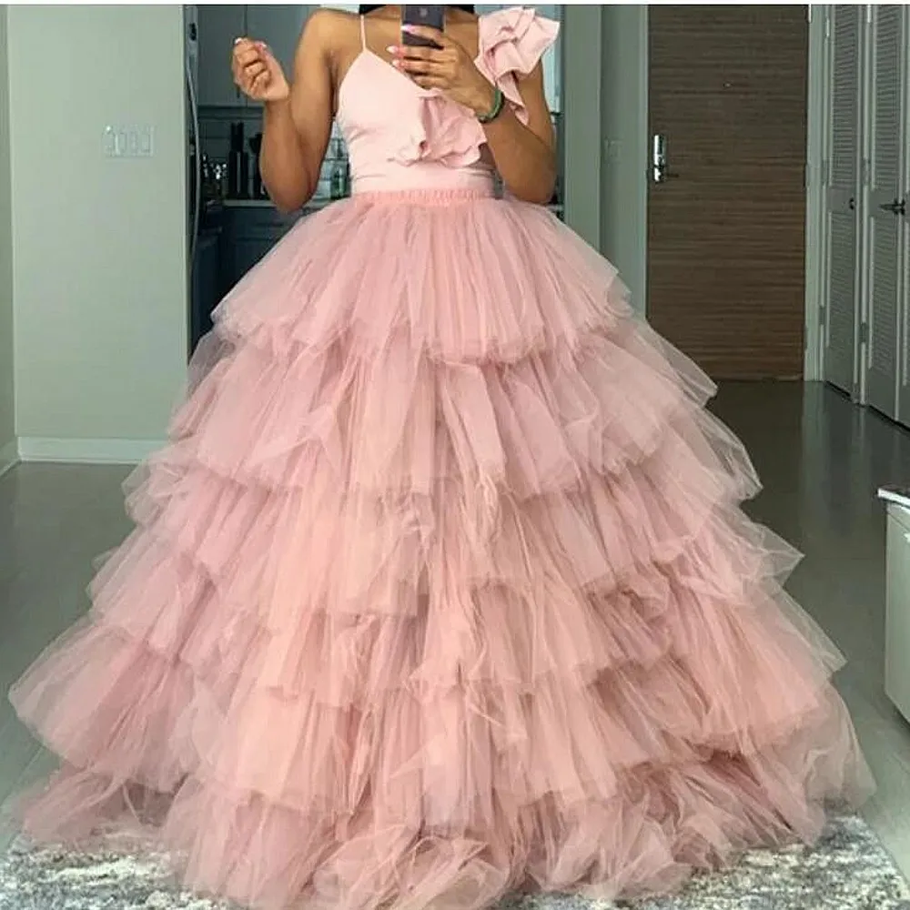 

Ball Gown Maxi Tulle Skirt For Women Cake Tulle Skirts Extra Puffy Long High Waist Tiered Long Skirt Women Party Gown