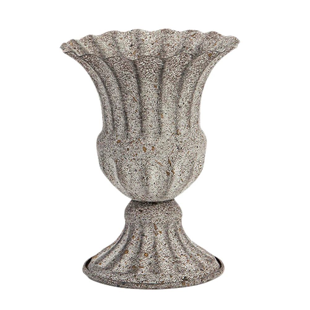 

Vintage Iron Flowerpot Retro Vase Plant Decor Dried Flower Wedding Home Gardening Sturdy Planter Multi ColorShade
