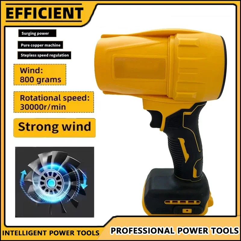 เครื่องเป่าลมไร้สาย Dewalt-Compatible 30000RPM แบบเทอร์โบ พัดลมมือถือ 20V ชาร์จซ้ำได้ เครื่องเป่าฝุ่นแรงสูง สำหรับทำความสะอาด