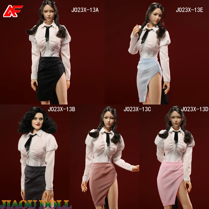 JO23X-13 1/6 Scale Long Sleeved Shirt Package Hip Skirt Clothes Fit For 12'' Female Action Figure Body