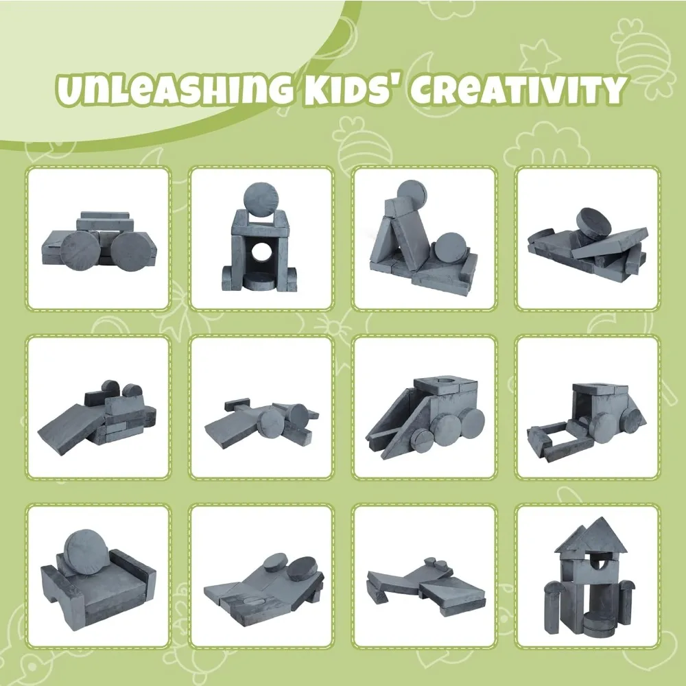 14 قطعة من أريكة لعب الأطفال المعيارية، أريكة للأطفال الصغار، أريكة مقطعية للأطفال، أريكة أطفال متعددة الاستخدامات لغرفة اللعب، غرفة النوم، أريكة قابلة للتحويل #6