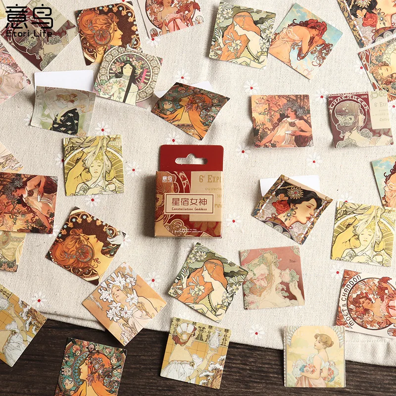 46 stücke Vintage Sternbild Göttin Serie Aufkleber Scrap booking Label Tagebuch ins Briefpapier DIY Album Telefon Kunst Journal Planer